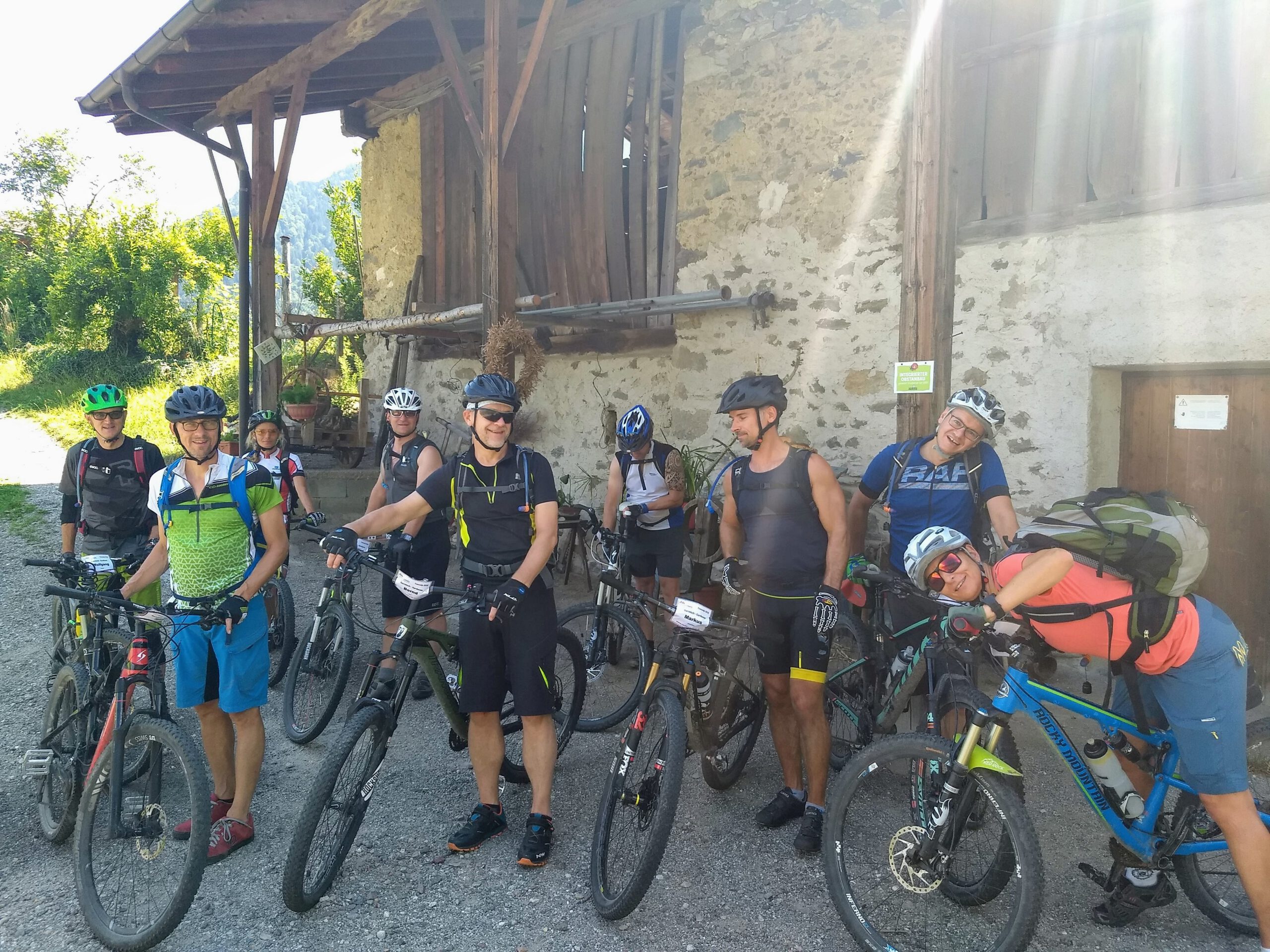 Radsportgruppe des SV Arget auf Tour